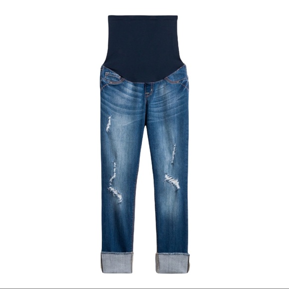 {1822 DENIM} Glen Maternity Distressed Cuffed Jean - Picture 1 of 1